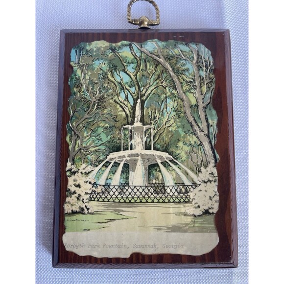 Vintage Leonora Quarterman Savannah GA Wooden Plaques Set of 4 - Picture 4 of 12